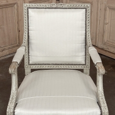 19th Century Louis XVI Painted Salon Armchair ~ Fauteuil