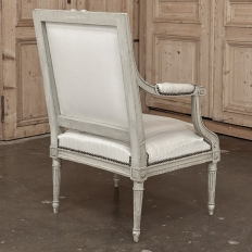 19th Century Louis XVI Painted Salon Armchair ~ Fauteuil