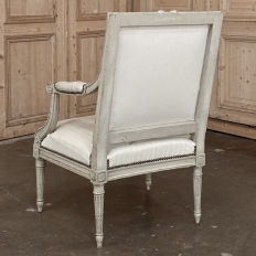19th Century Louis XVI Painted Salon Armchair ~ Fauteuil
