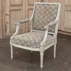 19th Century Louis XVI Painted Salon Armchair ~ Fauteuil