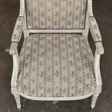 19th Century Louis XVI Painted Salon Armchair ~ Fauteuil