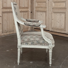 19th Century Louis XVI Painted Salon Armchair ~ Fauteuil