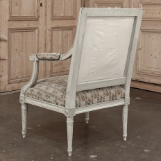 19th Century Louis XVI Painted Salon Armchair ~ Fauteuil