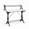 19th Century French Cast Iron Patisserie Display Table with Carrara Marble Tops