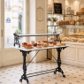 19th Century French Cast Iron Patisserie Display Table with Carrara Marble Tops