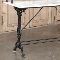 19th Century French Cast Iron Patisserie Display Table with Carrara Marble Tops