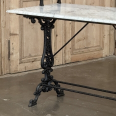 19th Century French Cast Iron Patisserie Display Table with Carrara Marble Tops