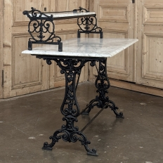 19th Century French Cast Iron Patisserie Display Table with Carrara Marble Tops