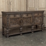 Antique French Renaissance Raised Buffet in Carved Oak