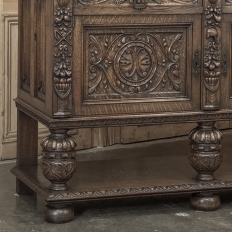 Antique French Renaissance Raised Buffet in Carved Oak