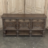 Antique French Renaissance Raised Buffet in Carved Oak