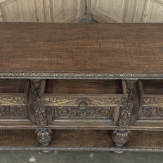 Antique French Renaissance Raised Buffet in Carved Oak
