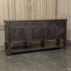 Antique French Renaissance Raised Buffet in Carved Oak