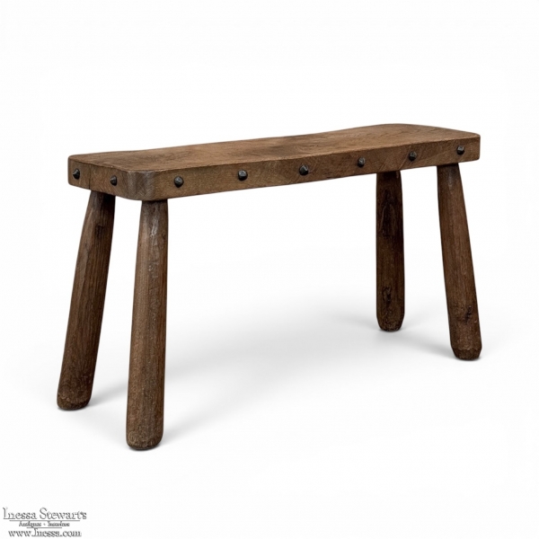 Rustic Mid-Century Brutalist Bench ~ Stool
