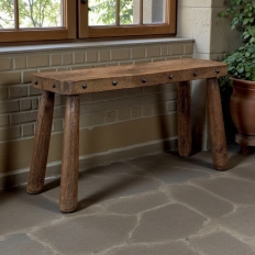 Rustic Mid-Century Brutalist Bench ~ Stool