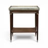Louis XVI Mahogany Gallery Side Table with Carrara Marble Top