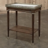Louis XVI Mahogany Gallery Side Table with Carrara Marble Top