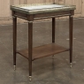 Louis XVI Mahogany Gallery Side Table with Carrara Marble Top