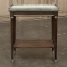 Louis XVI Mahogany Gallery Side Table with Carrara Marble Top