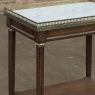 Louis XVI Mahogany Gallery Side Table with Carrara Marble Top