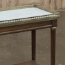 Louis XVI Mahogany Gallery Side Table with Carrara Marble Top