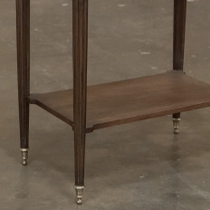 Louis XVI Mahogany Gallery Side Table with Carrara Marble Top