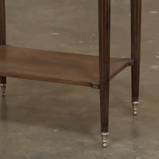 Louis XVI Mahogany Gallery Side Table with Carrara Marble Top