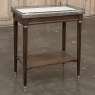 Louis XVI Mahogany Gallery Side Table with Carrara Marble Top