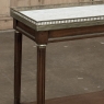 Louis XVI Mahogany Gallery Side Table with Carrara Marble Top