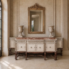 Grand Antique Italian Neoclassical ~ Baroque Painted Console ~ Buffet