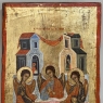 Set of Four 19th Century Russian Devotional Icons Hand Painted on Wooden Panels