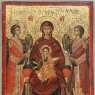 Set of Four 19th Century Russian Devotional Icons Hand Painted on Wooden Panels