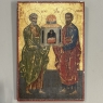 Set of Four 19th Century Russian Devotional Icons Hand Painted on Wooden Panels