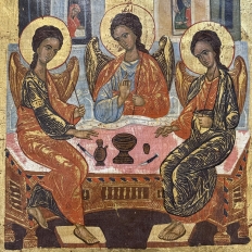 Set of Four 19th Century Russian Devotional Icons Hand Painted on Wooden Panels