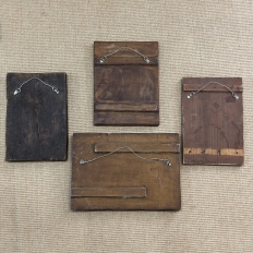 Set of Four 19th Century Russian Devotional Icons Hand Painted on Wooden Panels