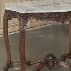 Antique French Louis XV Marble Top Center Table