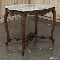 Antique French Louis XV Marble Top Center Table