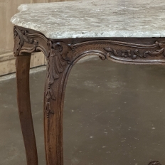 Antique French Louis XV Marble Top Center Table