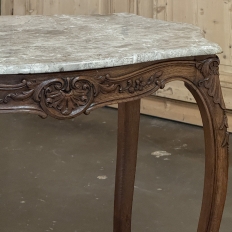 Antique French Louis XV Marble Top Center Table