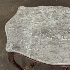 Antique French Louis XV Marble Top Center Table