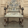 Late 19th Century Louis XIV Walnut Armchair ~ Fauteuil with Antique Tapestry