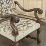 Late 19th Century Louis XIV Walnut Armchair ~ Fauteuil with Antique Tapestry