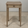 Petite 19th Century Rustic Louis XVI Stripped Oak End Table