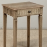 Petite 19th Century Rustic Louis XVI Stripped Oak End Table