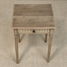 Petite 19th Century Rustic Louis XVI Stripped Oak End Table
