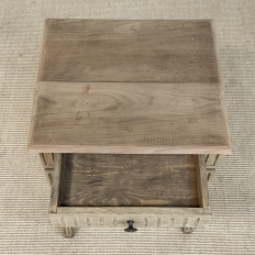 Petite 19th Century Rustic Louis XVI Stripped Oak End Table