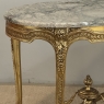 19th Century French Louis XVI Gilded Marble Top Oval Center Table