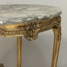 19th Century French Louis XVI Gilded Marble Top Oval Center Table