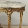 19th Century French Louis XVI Gilded Marble Top Oval Center Table