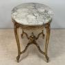 19th Century French Louis XVI Gilded Marble Top Oval Center Table